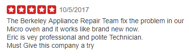 berkeley ca appliance repair reviews